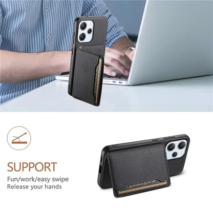 For Xiaomi Redmi Note 12R 5G / Redmi 12 5G (Global) / Redmi 12 4G Case Calf Texture Card Slots Shell