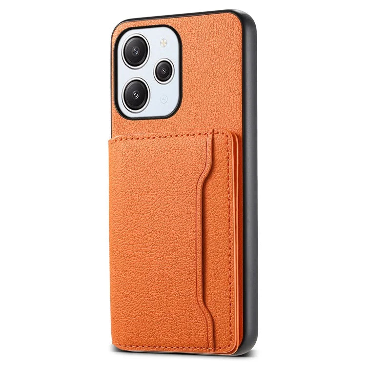 For Xiaomi Redmi Note 12R 5G / Redmi 12 5G (Global) / Redmi 12 4G Case Calf Texture Card Slots Shell