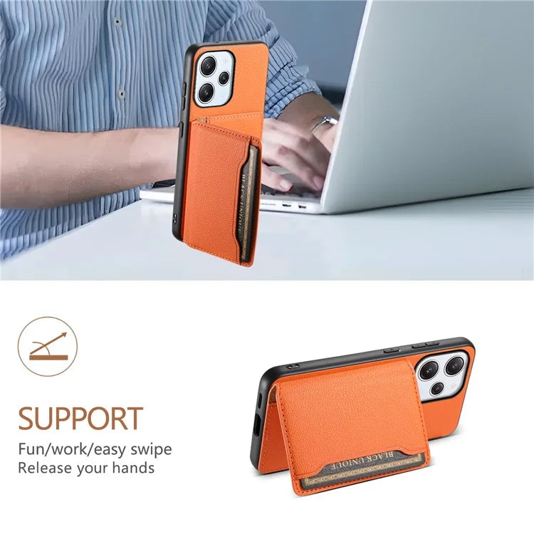 For Xiaomi Redmi Note 12R 5G / Redmi 12 5G (Global) / Redmi 12 4G Case Calf Texture Card Slots Shell