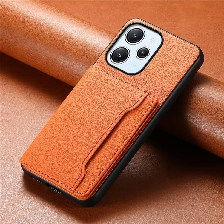 For Xiaomi Redmi Note 12R 5G / Redmi 12 5G (Global) / Redmi 12 4G Case Calf Texture Card Slots Shell