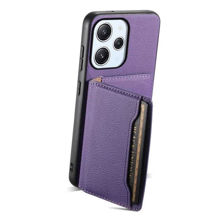 For Xiaomi Redmi Note 12R 5G / Redmi 12 5G (Global) / Redmi 12 4G Case Calf Texture Card Slots Shell