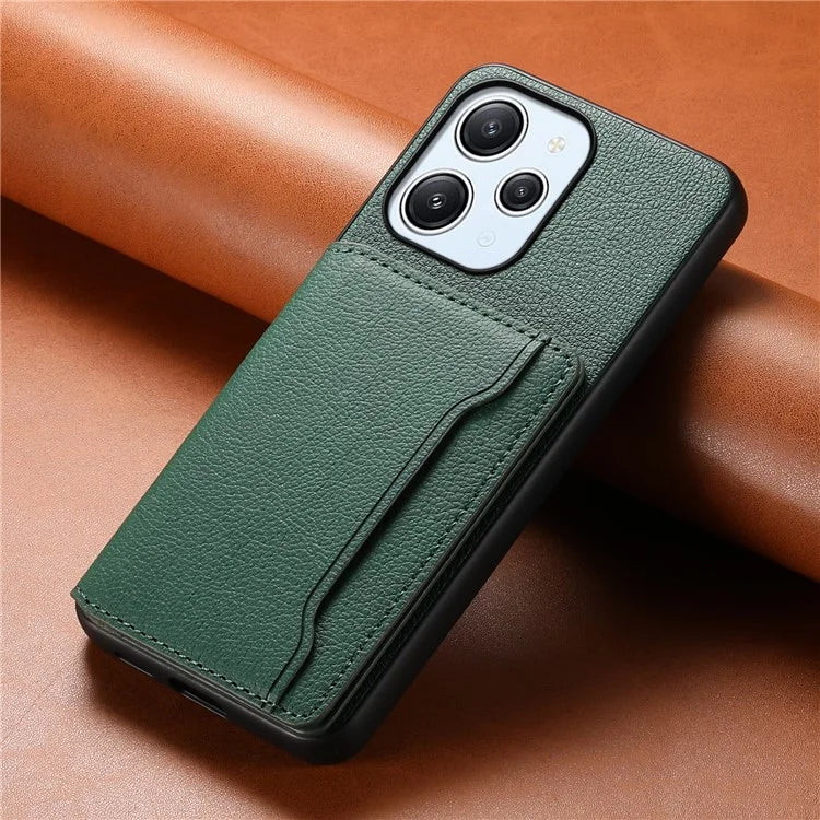 For Xiaomi Redmi Note 12R 5G / Redmi 12 5G (Global) / Redmi 12 4G Case Calf Texture Card Slots Shell