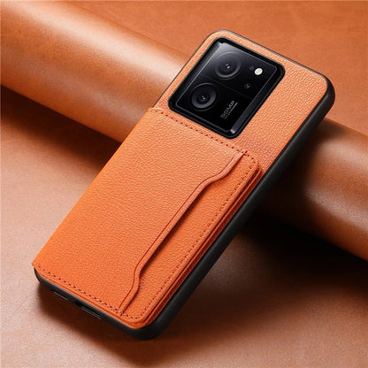 For Xiaomi 13T / 13T Pro / Redmi K60 Ultra Kickstand Case Card Slots Calf Texture Phone Protector