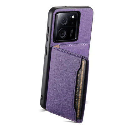 For Xiaomi 13T / 13T Pro / Redmi K60 Ultra Kickstand Case Card Slots Calf Texture Phone Protector