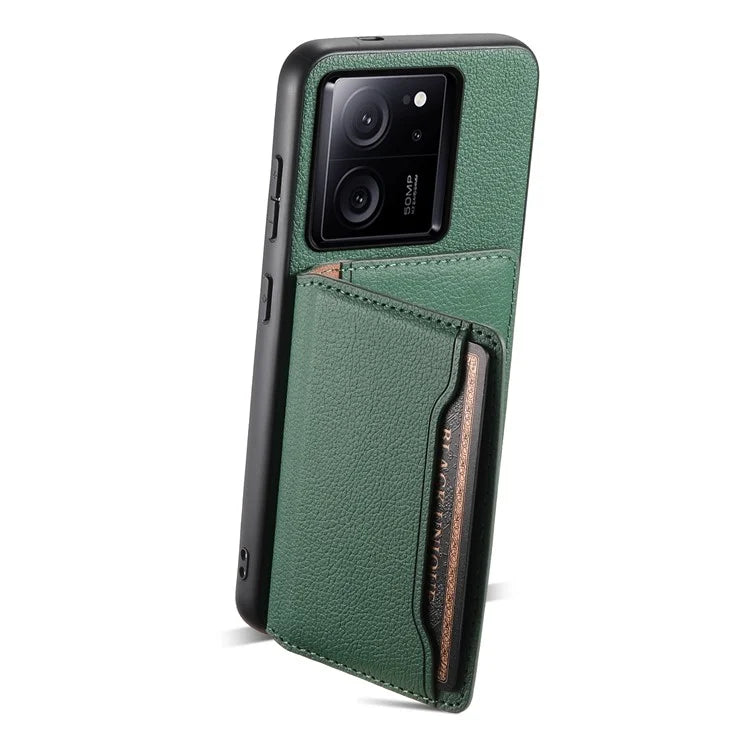 For Xiaomi 13T / 13T Pro / Redmi K60 Ultra Kickstand Case Card Slots Calf Texture Phone Protector