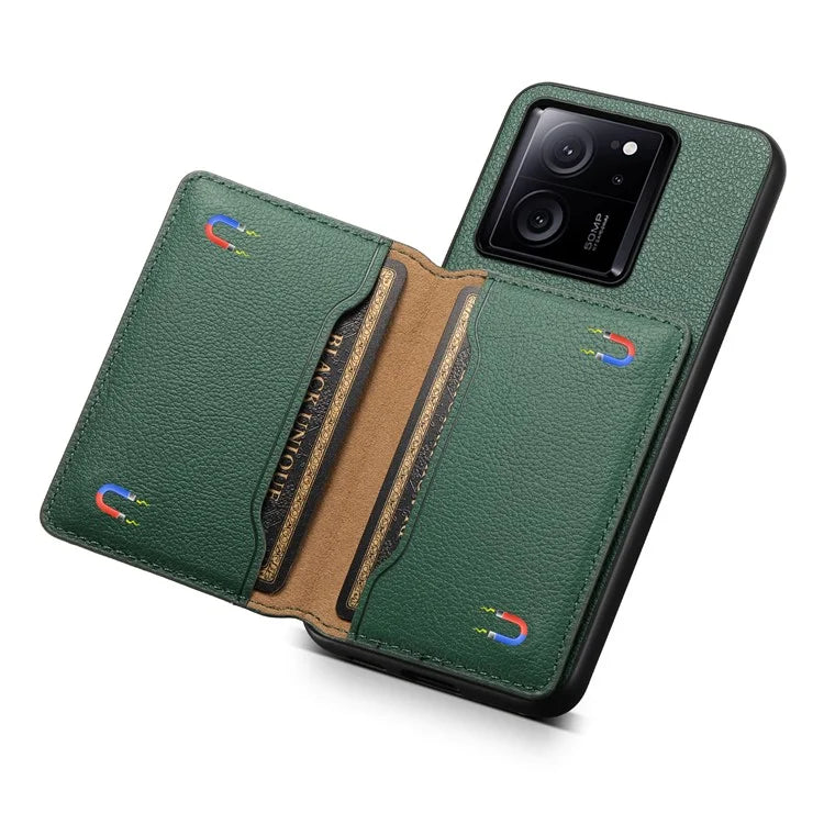 For Xiaomi 13T / 13T Pro / Redmi K60 Ultra Kickstand Case Card Slots Calf Texture Phone Protector