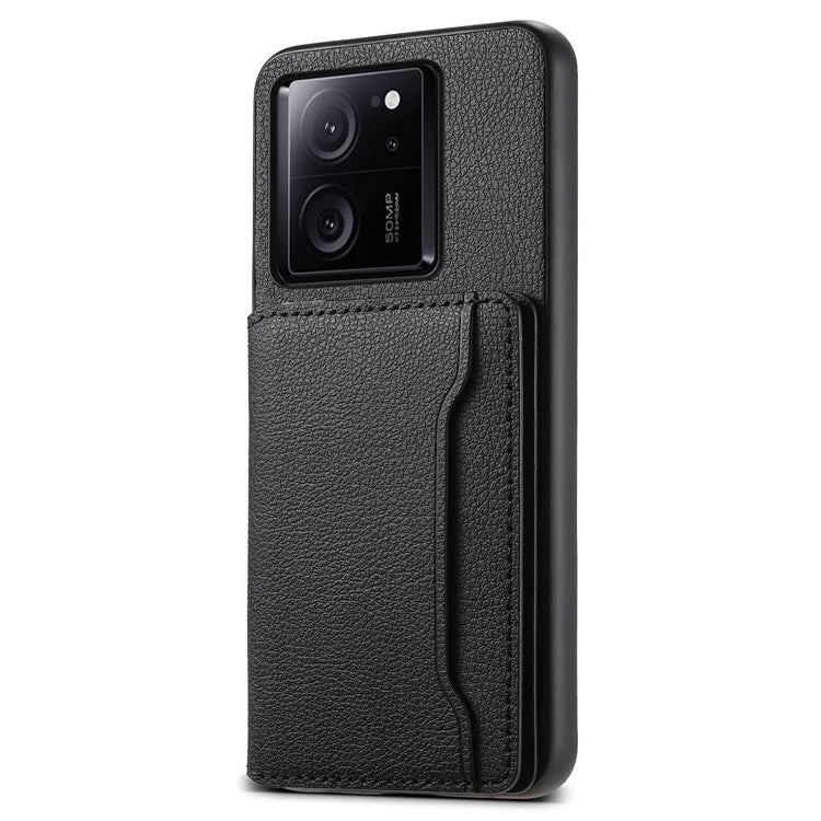 For Xiaomi 13T / 13T Pro / Redmi K60 Ultra Kickstand Case Card Slots Calf Texture Phone Protector