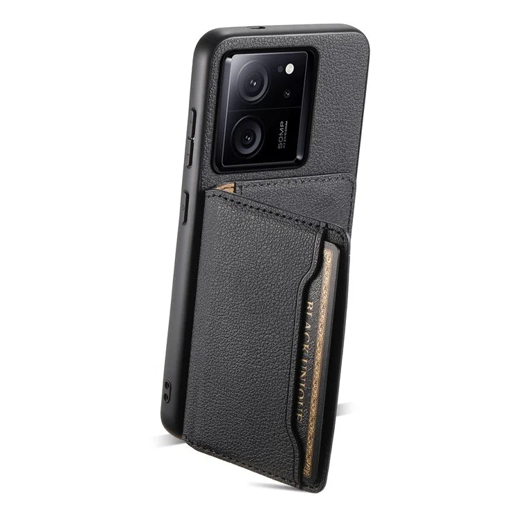 For Xiaomi 13T / 13T Pro / Redmi K60 Ultra Kickstand Case Card Slots Calf Texture Phone Protector