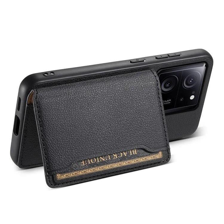 For Xiaomi 13T / 13T Pro / Redmi K60 Ultra Kickstand Case Card Slots Calf Texture Phone Protector