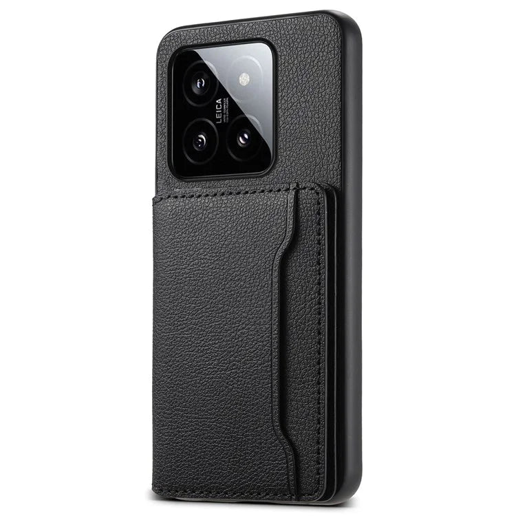 For Xiaomi 14 Case Anti-Scratch Calf Texture Kickstand Phone Cover