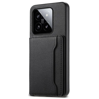 For Xiaomi 14 Case Anti-Scratch Calf Texture Kickstand Phone Cover