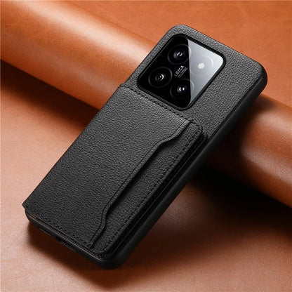 For Xiaomi 14 Case Anti-Scratch Calf Texture Kickstand Phone Cover