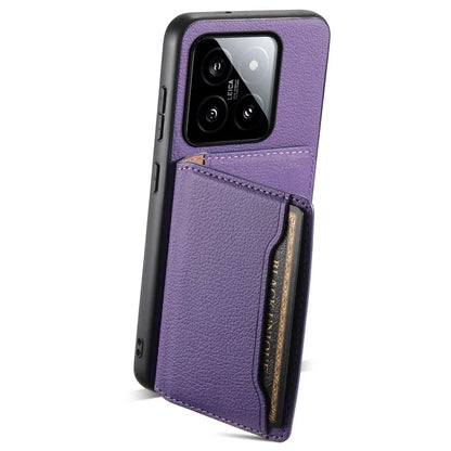 For Xiaomi 14 Case Anti-Scratch Calf Texture Kickstand Phone Cover