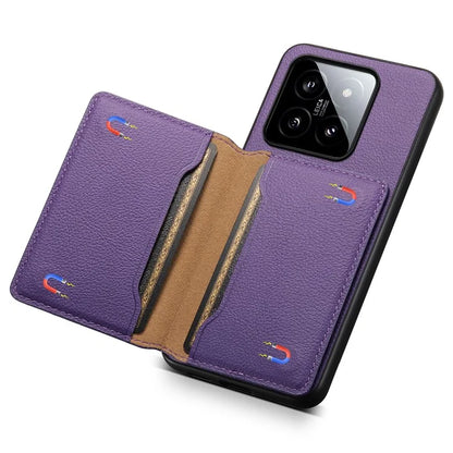 For Xiaomi 14 Case Anti-Scratch Calf Texture Kickstand Phone Cover