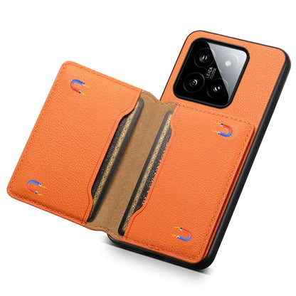 For Xiaomi 14 Case Anti-Scratch Calf Texture Kickstand Phone Cover