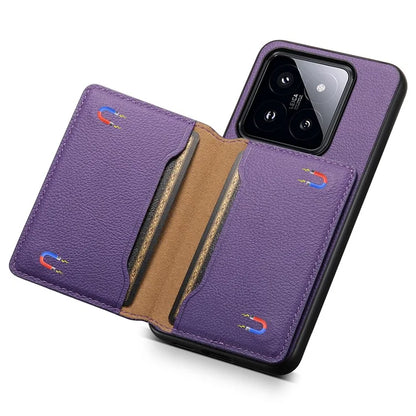 For Xiaomi 14 Pro Case with Card Holder PU Leather Calf Texture Phone Back Cover