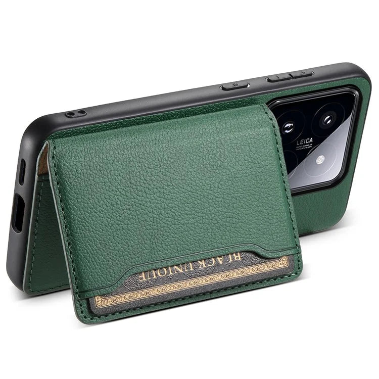 For Xiaomi 14 Pro Case with Card Holder PU Leather Calf Texture Phone Back Cover