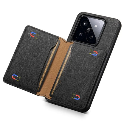 For Xiaomi 14 Pro Case with Card Holder PU Leather Calf Texture Phone Back Cover