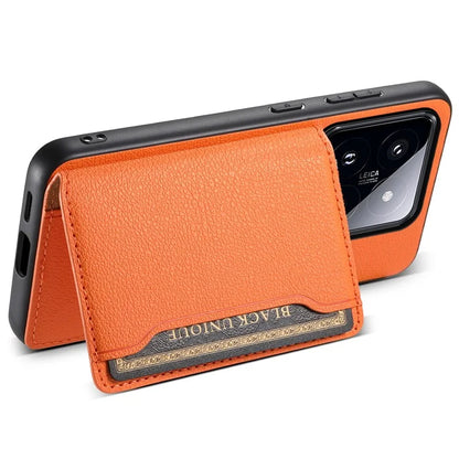 For Xiaomi 14 Pro Case with Card Holder PU Leather Calf Texture Phone Back Cover
