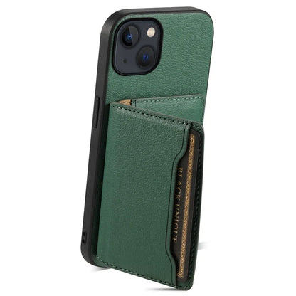 For iPhone 13 Case Card Holder Slots Kickstand PU Leather Phone Back Cover