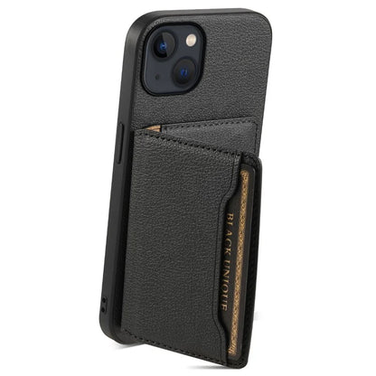 For iPhone 13 Case Card Holder Slots Kickstand PU Leather Phone Back Cover