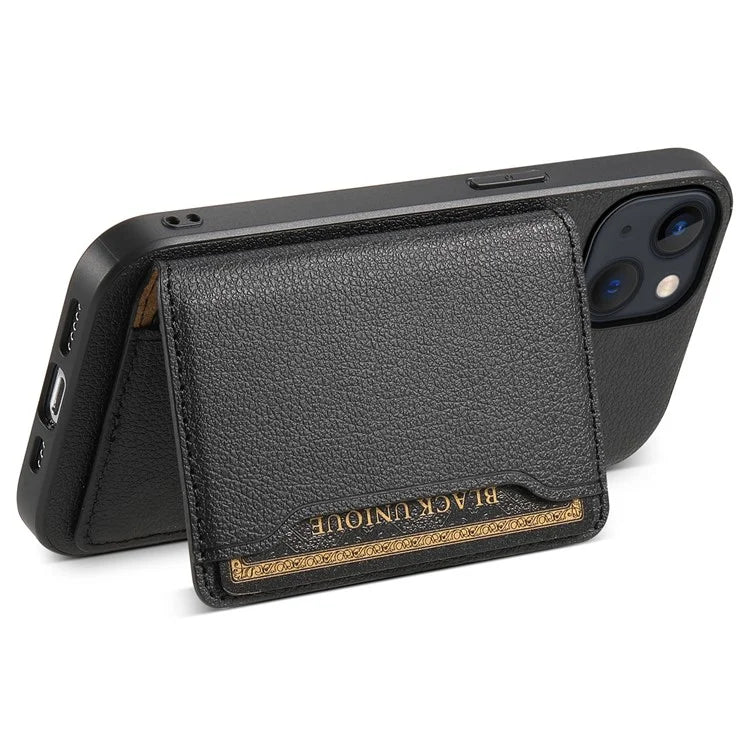 For iPhone 13 Case Card Holder Slots Kickstand PU Leather Phone Back Cover