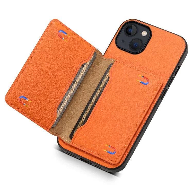 For iPhone 13 Case Card Holder Slots Kickstand PU Leather Phone Back Cover