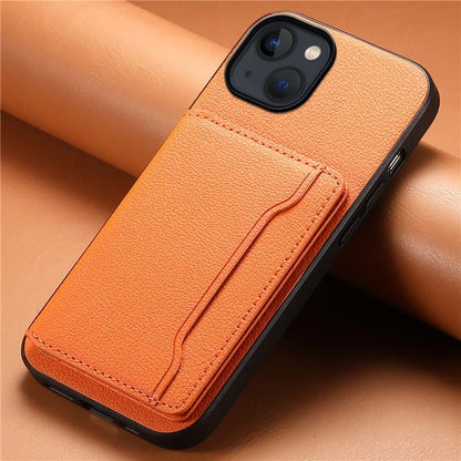 For iPhone 13 Case Card Holder Slots Kickstand PU Leather Phone Back Cover