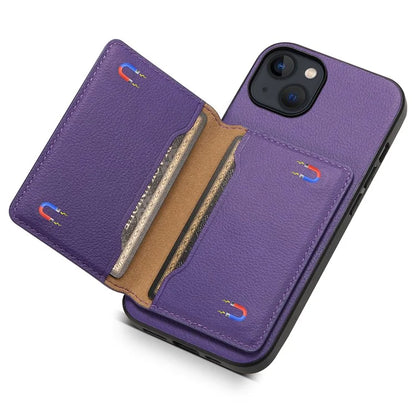 For iPhone 13 Case Card Holder Slots Kickstand PU Leather Phone Back Cover