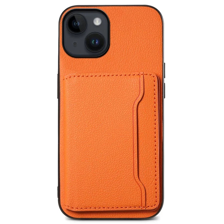 For iPhone 14 Case Anti-Scratch PU Leather Calf Texture Phone Cover