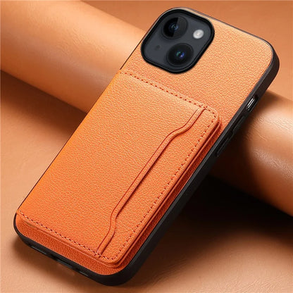 For iPhone 14 Case Anti-Scratch PU Leather Calf Texture Phone Cover