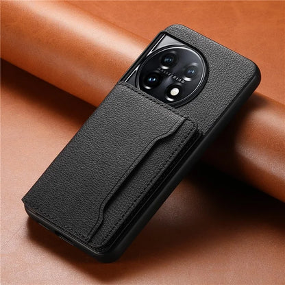 For OnePlus 11 5G Case PU Leather Coated PC+TPU Protective Phone Cover