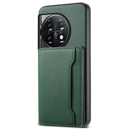 For OnePlus 11 5G Case PU Leather Coated PC+TPU Protective Phone Cover