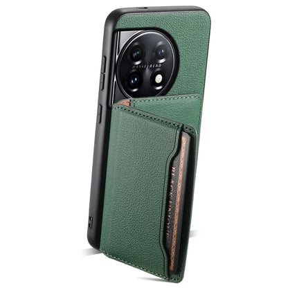 For OnePlus 11 5G Case PU Leather Coated PC+TPU Protective Phone Cover