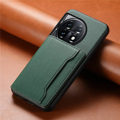 For OnePlus 11 5G Case PU Leather Coated PC+TPU Protective Phone Cover
