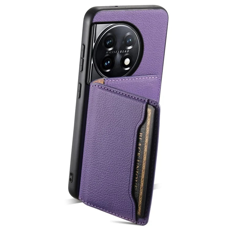 For OnePlus 11 5G Case PU Leather Coated PC+TPU Protective Phone Cover