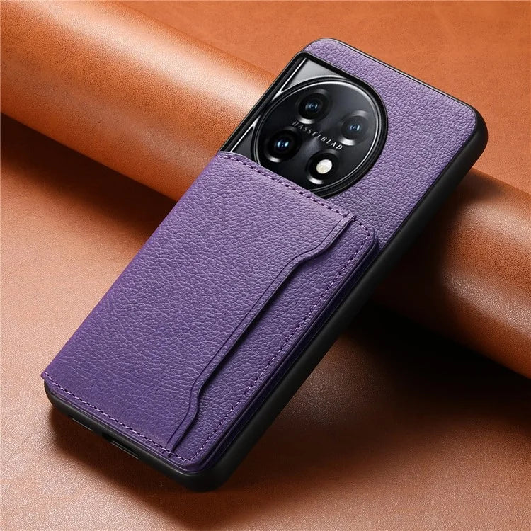 For OnePlus 11 5G Case PU Leather Coated PC+TPU Protective Phone Cover