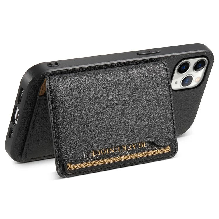 For iPhone 11 Pro Max Kickstand Case Anti-Scratch Calf Texture Cell Phone Cover