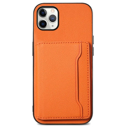 For iPhone 11 Pro Max Kickstand Case Anti-Scratch Calf Texture Cell Phone Cover