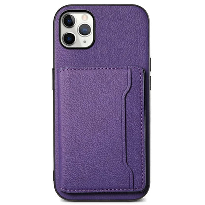 For iPhone 11 Pro Max Kickstand Case Anti-Scratch Calf Texture Cell Phone Cover
