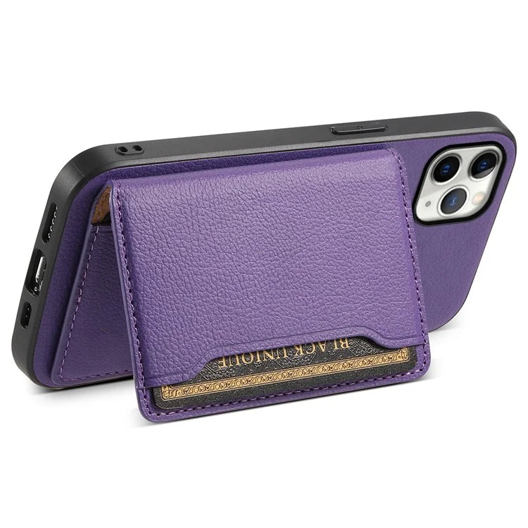 For iPhone 11 Pro Max Kickstand Case Anti-Scratch Calf Texture Cell Phone Cover