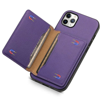 For iPhone 11 Pro Max Kickstand Case Anti-Scratch Calf Texture Cell Phone Cover