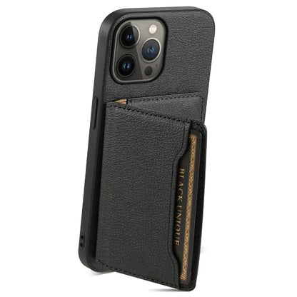 For iPhone 13 Pro Max Case Calf Texture PU Leather Back Cover with Card Holder
