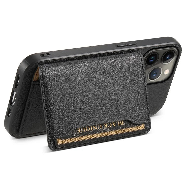 For iPhone 13 Pro Max Case Calf Texture PU Leather Back Cover with Card Holder