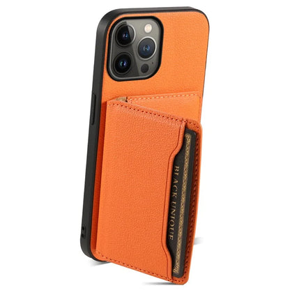 For iPhone 13 Pro Max Case Calf Texture PU Leather Back Cover with Card Holder