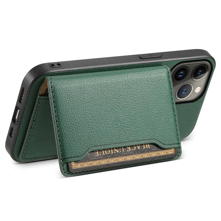 For iPhone 13 Pro Max Case Calf Texture PU Leather Back Cover with Card Holder