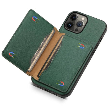 For iPhone 13 Pro Max Case Calf Texture PU Leather Back Cover with Card Holder