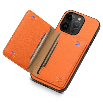 For iPhone 14 Pro Kickstand Case Card Slot Calf Texture PU+ PC+TPU Phone Case