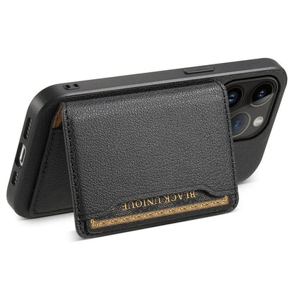 For iPhone 14 Pro Kickstand Case Card Slot Calf Texture PU+ PC+TPU Phone Case