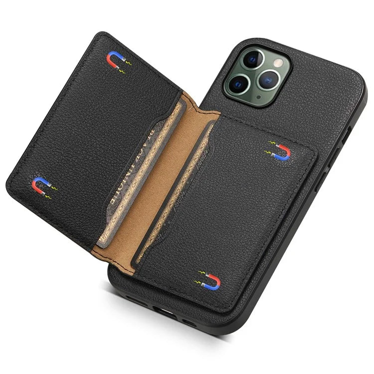 For iPhone 11 Pro Case Calf Texture PU Leather Card Slots Phone Cover